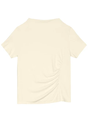 Malwee - Blusa em Moletinho com Franzido Off White - MALWEE