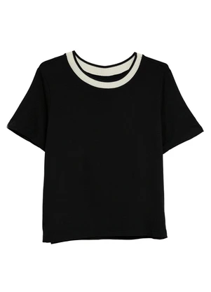 Malwee - Blusa em Moletinho Preto - MALWEE