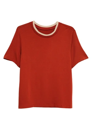 Malwee - Blusa em Moletinho Terracota - MALWEE