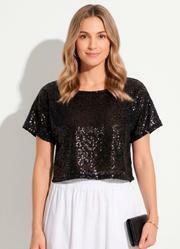 Blusa em Paet� Preto Soltinha
