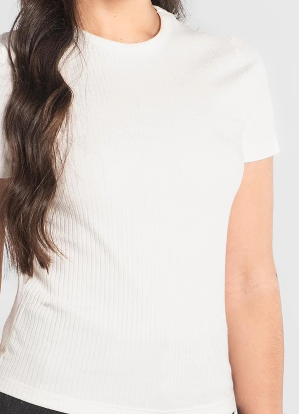 Just Basic - Blusa em Ribana Canelada Branco 6