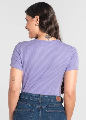 Just Basic - Blusa em Ribana Canelada Roxo - JUST BASIC