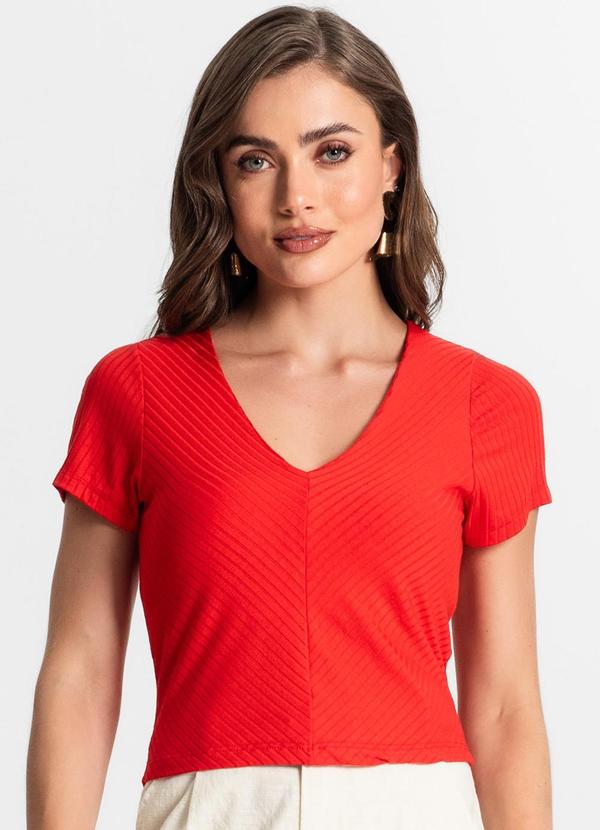 Endless - Blusa em Ribana Canelada Laranja