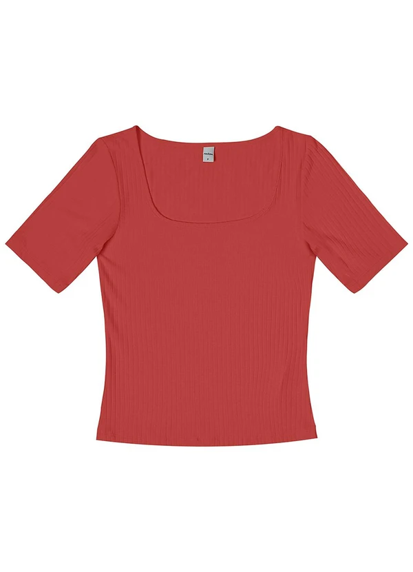 Rovitex - Blusa em Ribana Canelada Marrom