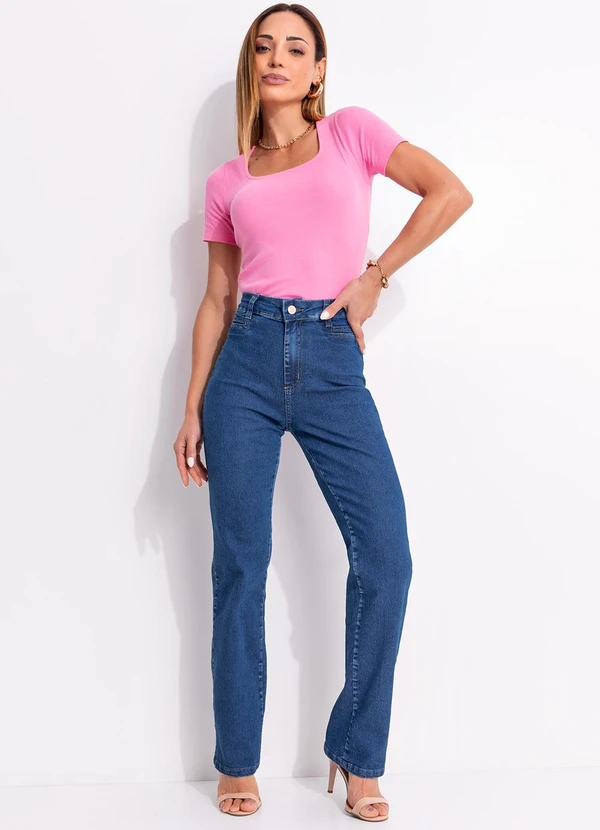 Multimarcas - Blusa em Ribana Canelada Rosa 3