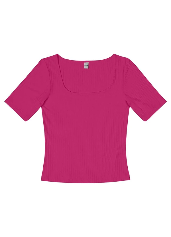 Rovitex - Blusa em Ribana Canelada Rosa