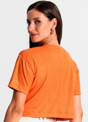 Rovitex - Blusa em Ribana Canelada Laranja - ROVITEX