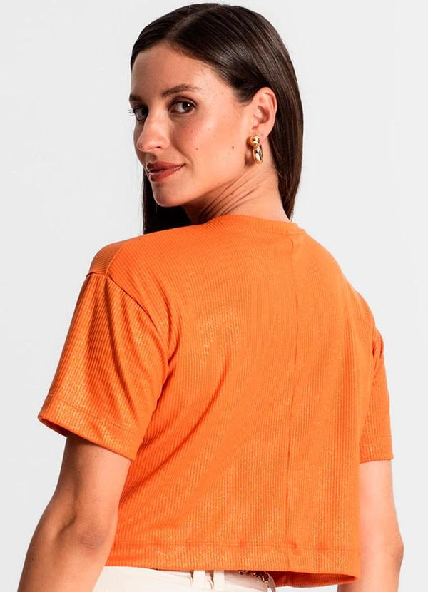 Rovitex - Blusa em Ribana Canelada Laranja 2