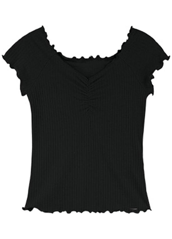 Rezzato - Blusa em Ribana Soltinha Adulto Feminino Preto