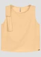 Cereja Rosa - Blusa em Tecido Plano Viscose Linho Laranja - variação: Bege