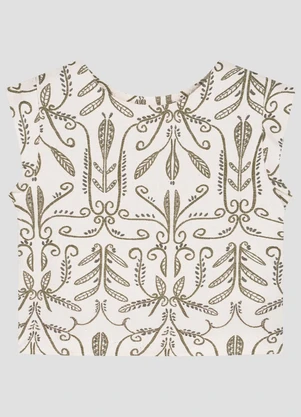 Cereja Rosa - Blusa em Tecido Plano Viscose Linho Bege - CEREJA ROSA