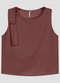 Cereja Rosa - Blusa em Tecido Plano Viscose Linho Laranja - variação: Marrom
