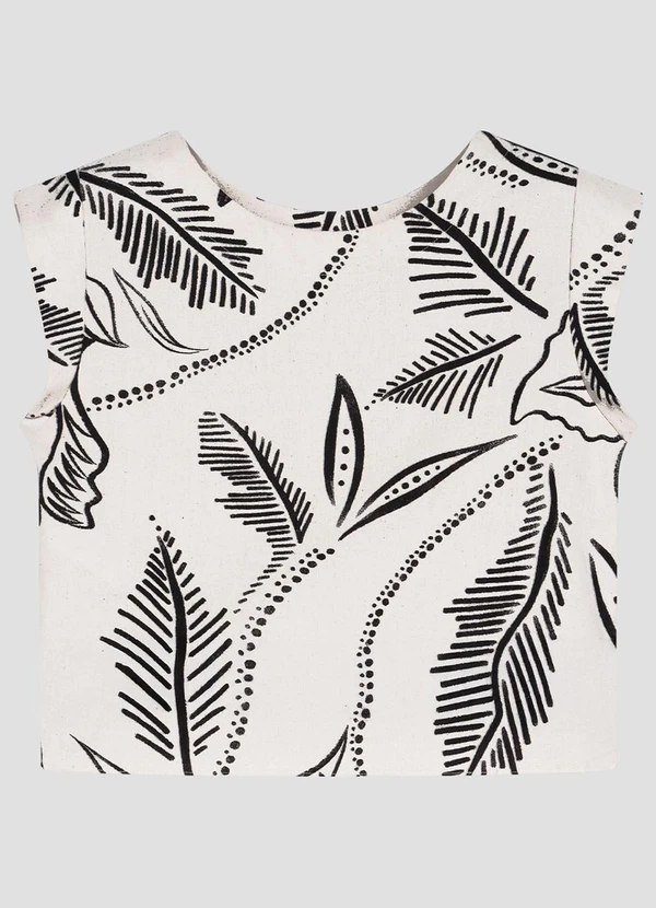 Cereja Rosa - Blusa em Tecido Plano Viscose Linho Preto