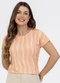 Habana - Blusa em Tecido Stretch e Canelado Laranja - variação: Laranja