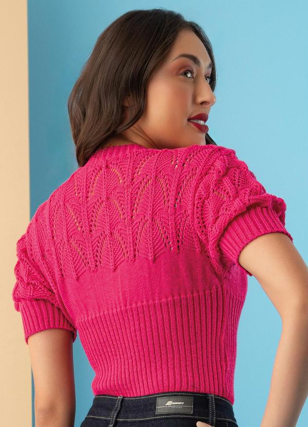 Rosalie - Blusa em Tricô Pink com Mangas Bufantes 2
