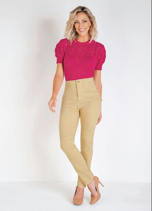 Rosalie - Blusa em Tricô Pink com Mangas Bufantes 7