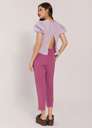 Sofie - Blusa em Tricoline com Babados Roxo - SOFIE