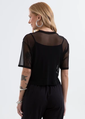 Cativa - Blusa em Tule Preto - CATIVA