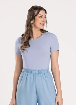Cativa - Blusa em Viscose Azul Claro - CATIVA