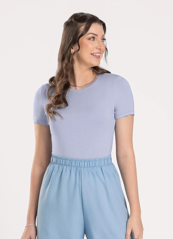 Cativa - Blusa em Viscose Azul Claro