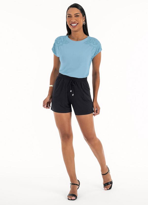 Habana - Blusa em Viscose  Azul Claro 3