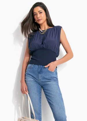 Colcci - Blusa em Viscose Azul - COLCCI