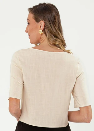 Cativa - Blusa em Viscose Bege - CATIVA