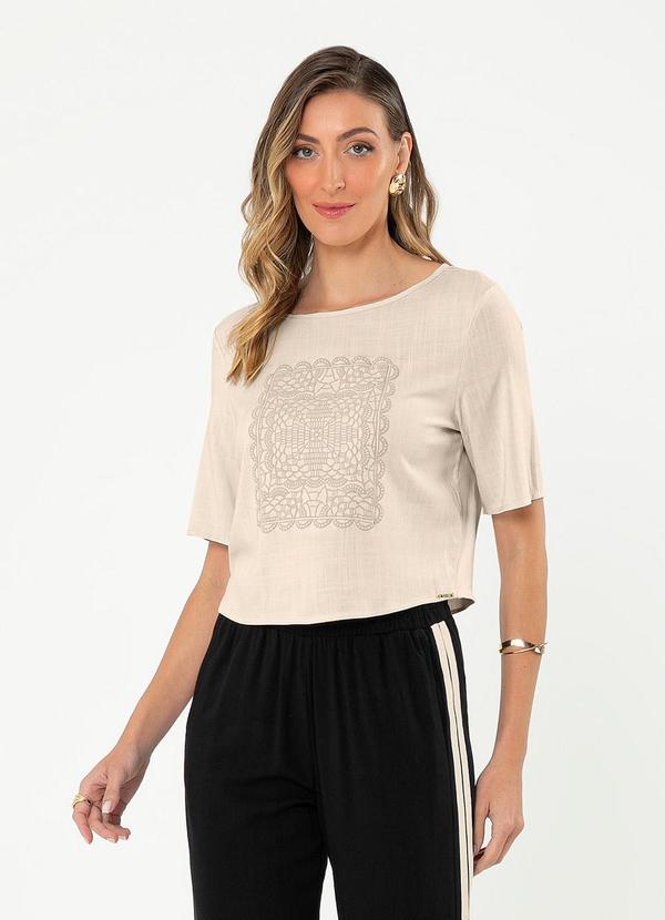 Cativa - Blusa em Viscose Bege