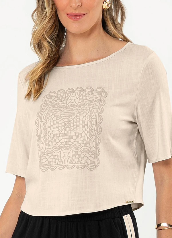 Cativa - Blusa em Viscose Bege 3
