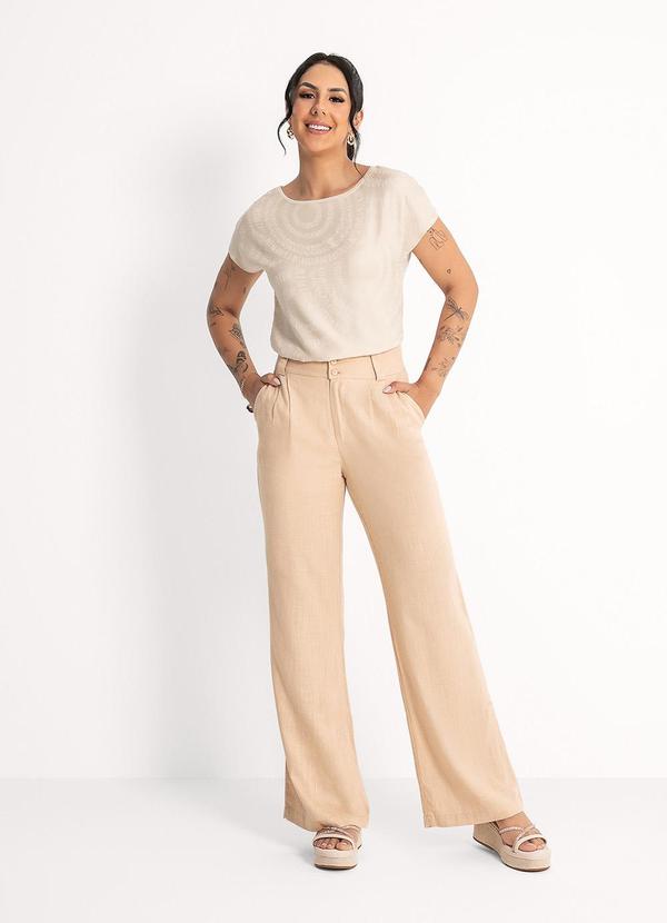 Habana - Blusa em Viscose Bege 3