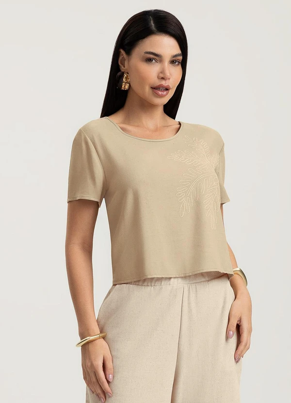 Gris - Blusa em Viscose Bege 1