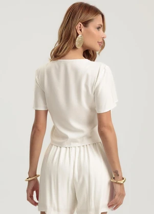 Gris - Blusa em Viscose Bege - GRIS