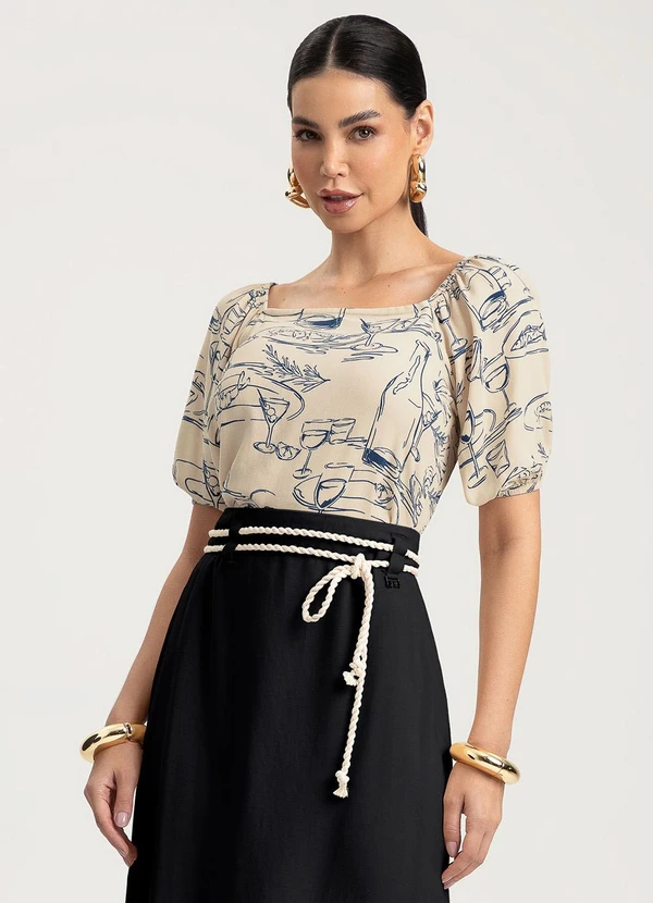 Gris - Blusa em Viscose Bege 1