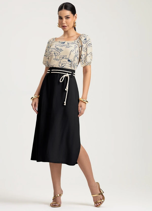 Gris - Blusa em Viscose Bege 4