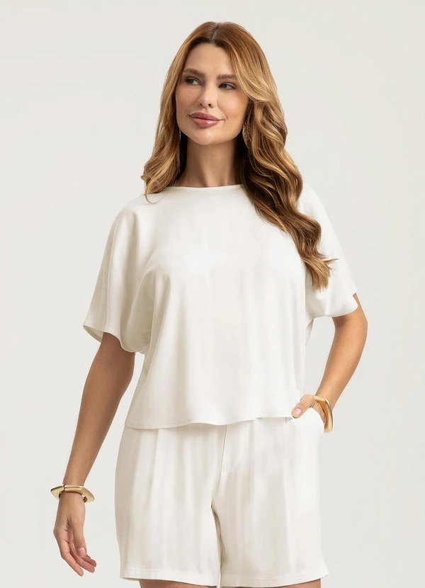 Gris - Blusa em Viscose Bege