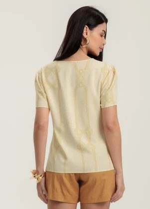 Gris - Blusa em Viscose Bege - GRIS