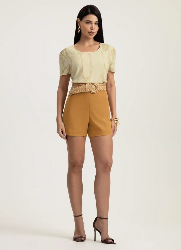 Gris - Blusa em Viscose Bege 4