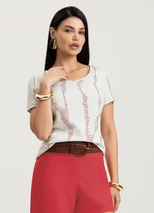 Gris - Blusa em Viscose Bege - GRIS