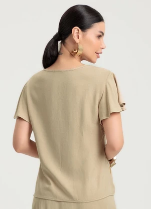 Gris - Blusa em Viscose Bege - GRIS