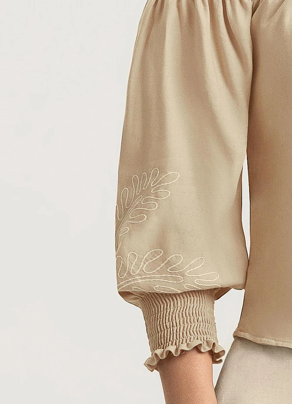 Gris - Blusa em Viscose Bege 3