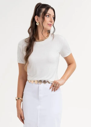 Habana - Blusa em Viscose  Bege - HABANA