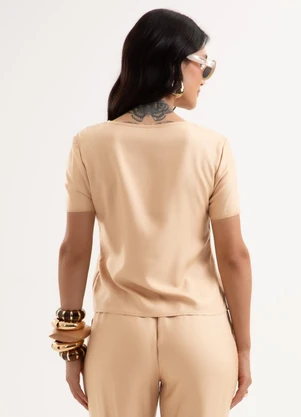 Cativa - Blusa em Viscose Bege - CATIVA