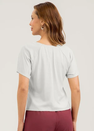 Cativa - Blusa em Viscose Cinza Claro - CATIVA