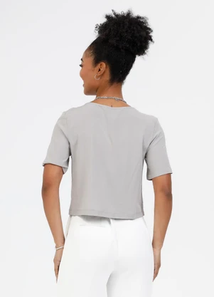 Habana - Blusa em Viscose Cinza Claro - HABANA