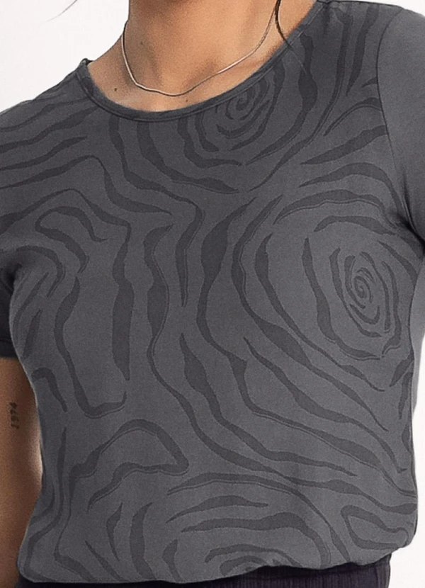 Habana - Blusa em Viscose Cinza Escuro 3