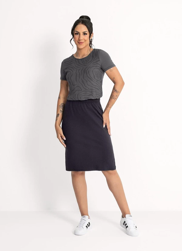 Habana - Blusa em Viscose Cinza Escuro 4