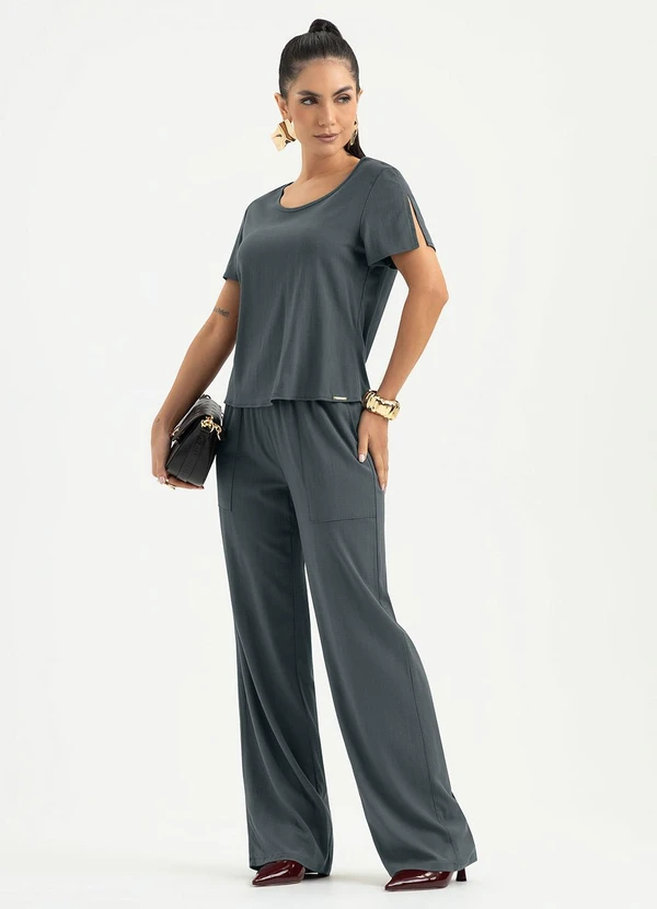 Cativa - Blusa em Viscose Cinza Escuro 4