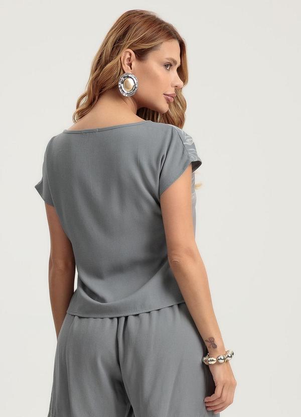 Gris - Blusa em Viscose Cinza 2