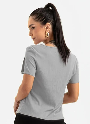 Cativa - Blusa em Viscose Cinza - CATIVA