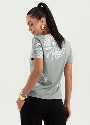 Cativa - Blusa em Viscose Cinza - CATIVA